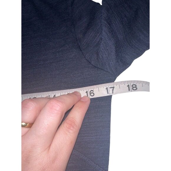 RD Style Long Sleeve Midi Dress Sz M Navy Blue Rayon Blend Knit V Neck - Picture 5 of 7
